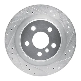 R1 Concepts EDZ-31158R Brake Rotor Drilled and Slotted Silver